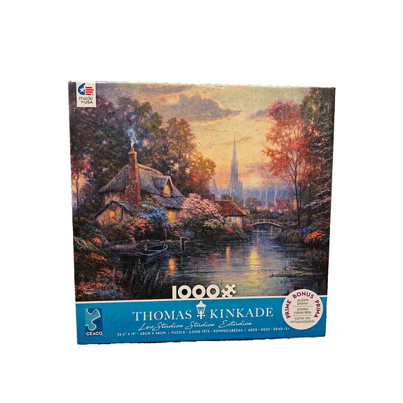 Thomas Kinkade 1000 Piece Jigsaw Puzzle Nanette's Cottage 26.6" x 19" Complete - Picture 1 of 2